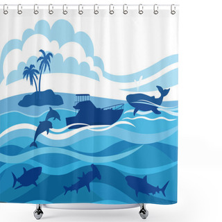 Personality  Voyage By Boat Shower Curtains