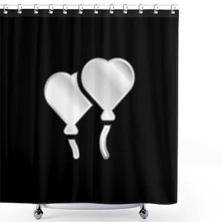 Personality  Balloon Silver Plated Metallic Icon Shower Curtains