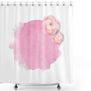 Personality  Banner Blob With Flowers, Vector Illustration Shower Curtains