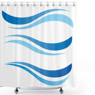 Personality  Water Waves Design Elements Set Shower Curtains