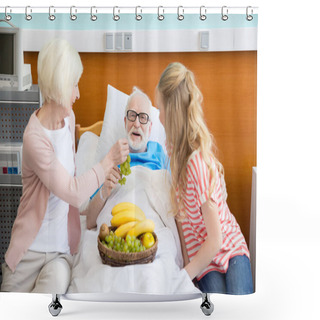 Personality  Grandmother And Granddaughter Visiting Patient   Shower Curtains