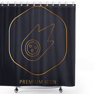 Personality  Asteroid Golden Line Premium Logo Or Icon Shower Curtains