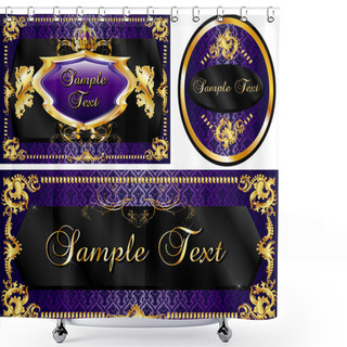 Personality  Royal Template Set Purple Shower Curtains