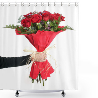 Personality  Bouquet Of Red Roses Shower Curtains