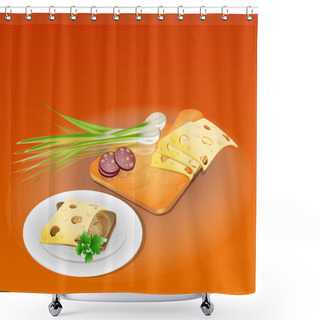 Personality  Sandwich Illustration, Vector Illustration  Shower Curtains