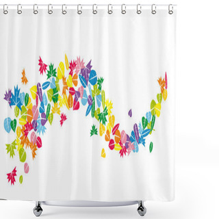 Personality  Colorful Leaves Shower Curtains
