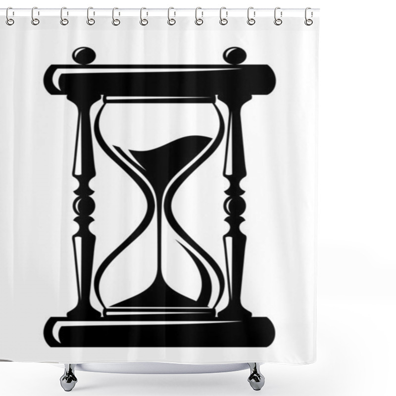 Personality  Hourglass. Vector Black Silhouette. Shower Curtains
