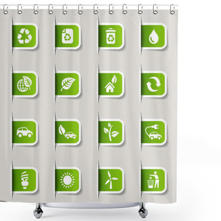 Personality  Label - Ecological Web Icons Shower Curtains
