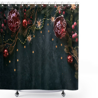 Personality  Christmas Decor Background With Place For Text Shower Curtains
