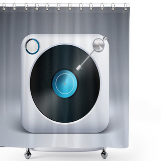 Personality  One  Turntable. Vector Icon. Shower Curtains