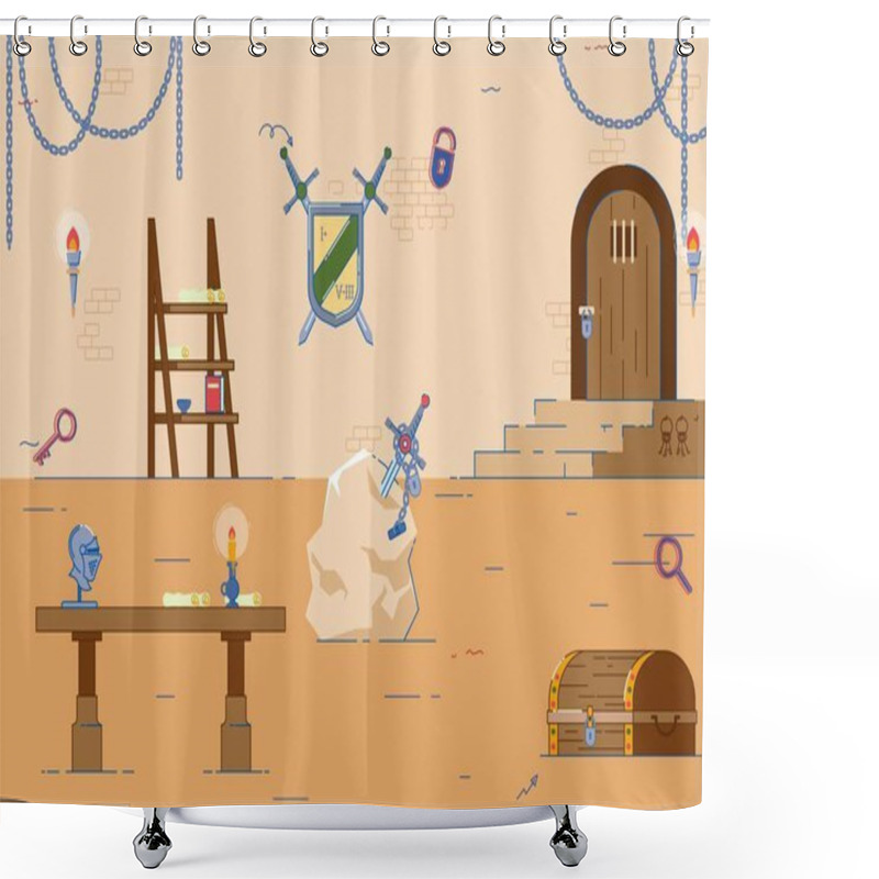 Personality  Medieval Castle Location For Group Challenge Game Shower Curtains