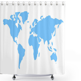 Personality  World Map Vector Illustration Shower Curtains