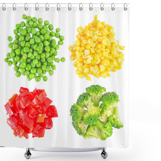 Personality  Set Of Different Frozen Vegetables Shower Curtains