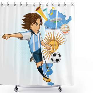 Personality  Argentine Argentina Soccer Cup Shower Curtains