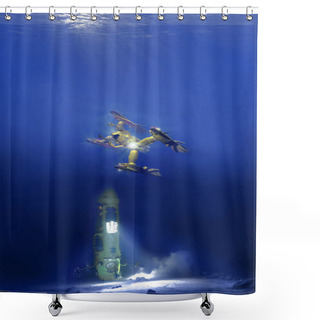 Personality  Deep Sea Vehicle Shower Curtains