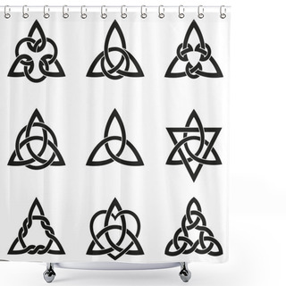 Personality  Nine Celtic Triangle Knots Shower Curtains