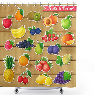 Personality  Stickers With Fruits And Berries  Shower Curtains