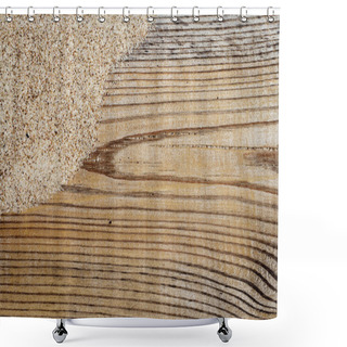 Personality  Wood And Sand Background Shower Curtains