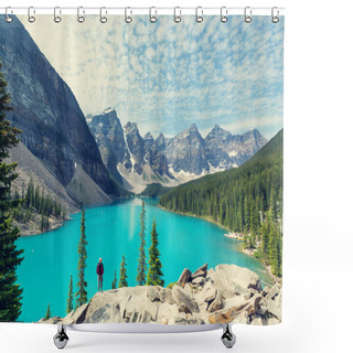 Personality  Moraine Lake In Canada  Shower Curtains