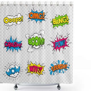 Personality  Vector Sound Cartoon Effects Shower Curtains