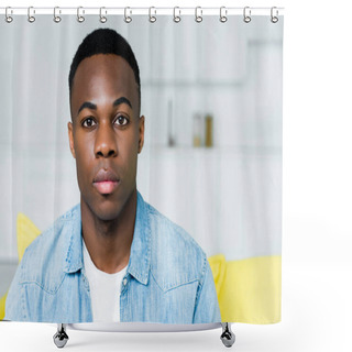 Personality  Portrait Of Confident African American Man Looking At Camera Shower Curtains