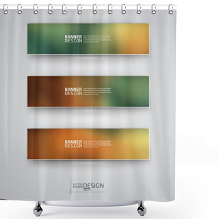 Personality  Business Design Templates. Set Of Banners With Multicolored Blured Backgrounds Shower Curtains