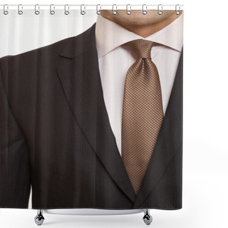 Personality  Black Suit With Brown Tie Shower Curtains
