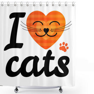 Personality  I Love Cats Shower Curtains