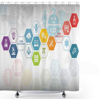 Personality  STEM Education Background. Science Technology Engineering Mathematics. Shower Curtains