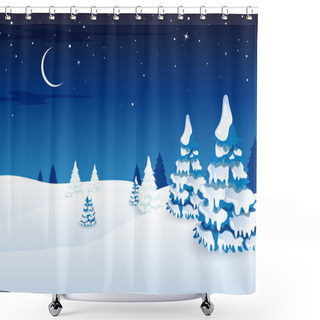 Personality  Winter Scene - Christmas Card Shower Curtains