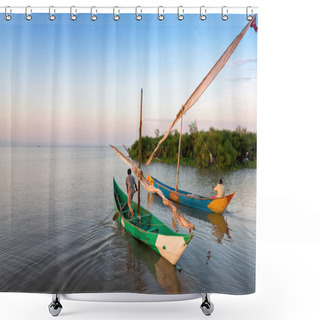 Personality  Lake Victoria Fishermen Go To Work Shower Curtains