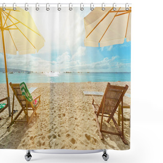 Personality  Sunny Beach Shower Curtains