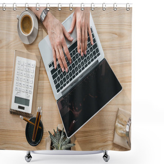 Personality  Business Woman Working On Laptop Shower Curtains