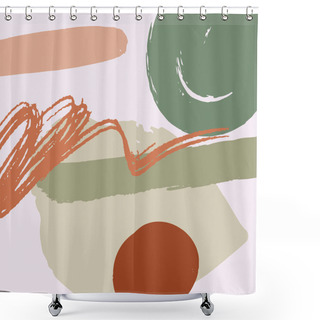 Personality  Mid Century Modern Abstract Art. Scandinavian Style Print. Nordic Design For Interior And Other. Vector EPS Shower Curtains