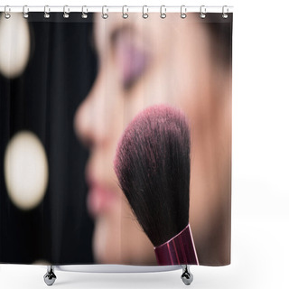 Personality  Make-up Brush With Blusher Shower Curtains