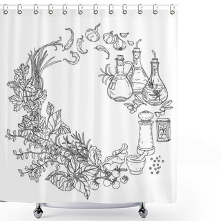 Personality  Italian Cuisine Coloring Book Shower Curtains