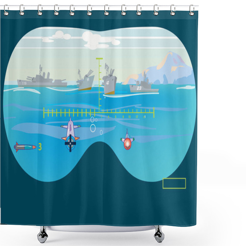 Personality  Sea Fight Game Simulator Shower Curtains
