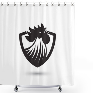 Personality  Crowing Black Rooster Shower Curtains