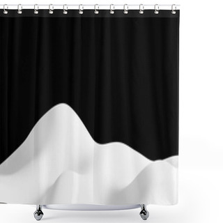 Personality  Isolated Snow Hills Landscape. Winter Snowdrift Background. Shower Curtains