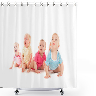 Personality  Crying Babies Isolated Shower Curtains