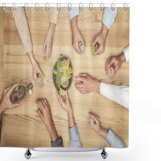Personality  Friends With Tequila Shots Shower Curtains