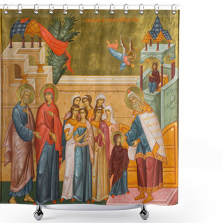Personality  Icon Introduction To The Temple Of The Blessed Virgin. Shower Curtains