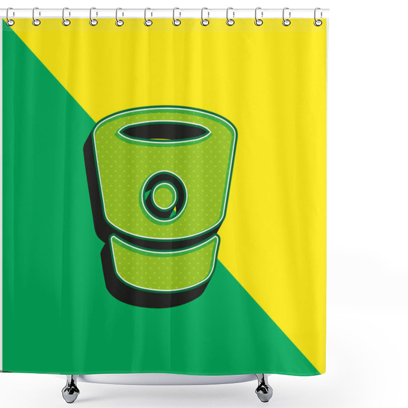 Personality  Bitbucket Logo Green and yellow modern 3d vector icon logo shower curtains
