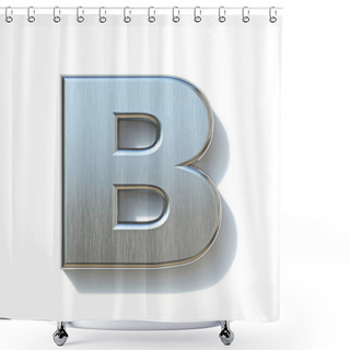 Personality  Brushed Metal Font Letter B 3D Shower Curtains