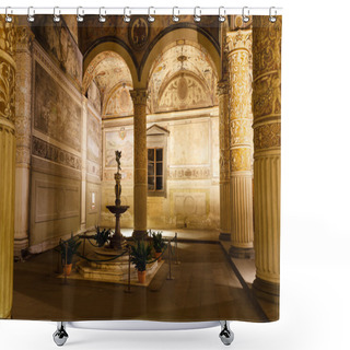 Personality  Rich Interior Of Palazzo Vecchio (Old Palace) A Massive Romanesq Shower Curtains