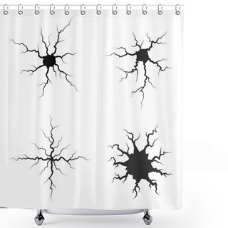 Personality  Earth Crack Vector Set. Shower Curtains