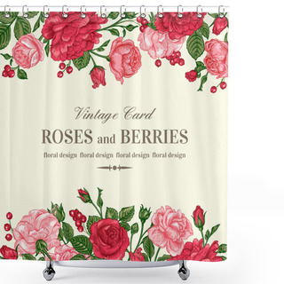 Personality  Wedding Invitation With  Roses Shower Curtains