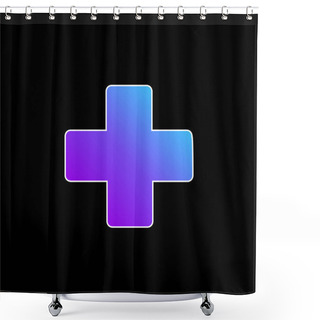 Personality  Addition Mark Blue Gradient Vector Icon Shower Curtains