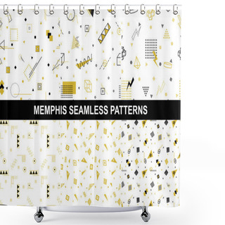 Personality  Collection Of Retro Geometric Patterns. Shower Curtains