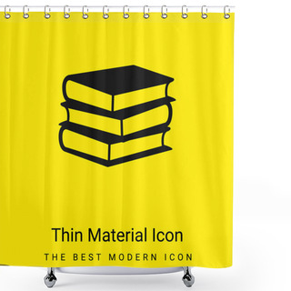 Personality  Books Stack Of Three Minimal Bright Yellow Material Icon Shower Curtains